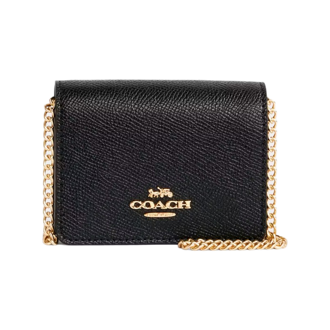 C0059-IMBLK Coach Chain Mini Wallet Imitation Gold Black