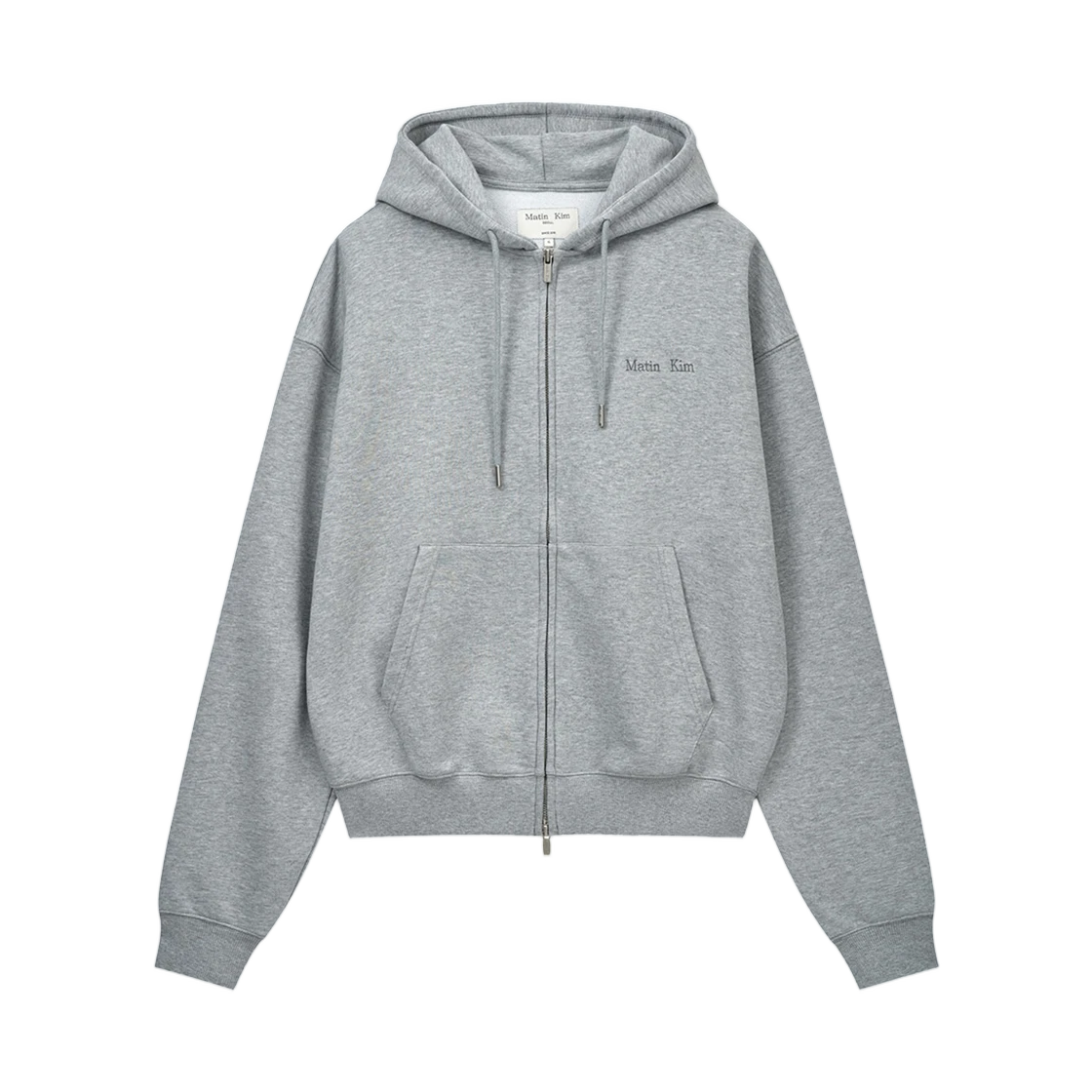 Matin Kim Matin Kim Back Logo Essential Hoody Zip Up In Grey · S