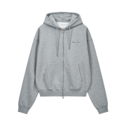 Matin Kim Back Logo Essential Hoody Zip Up In Grey