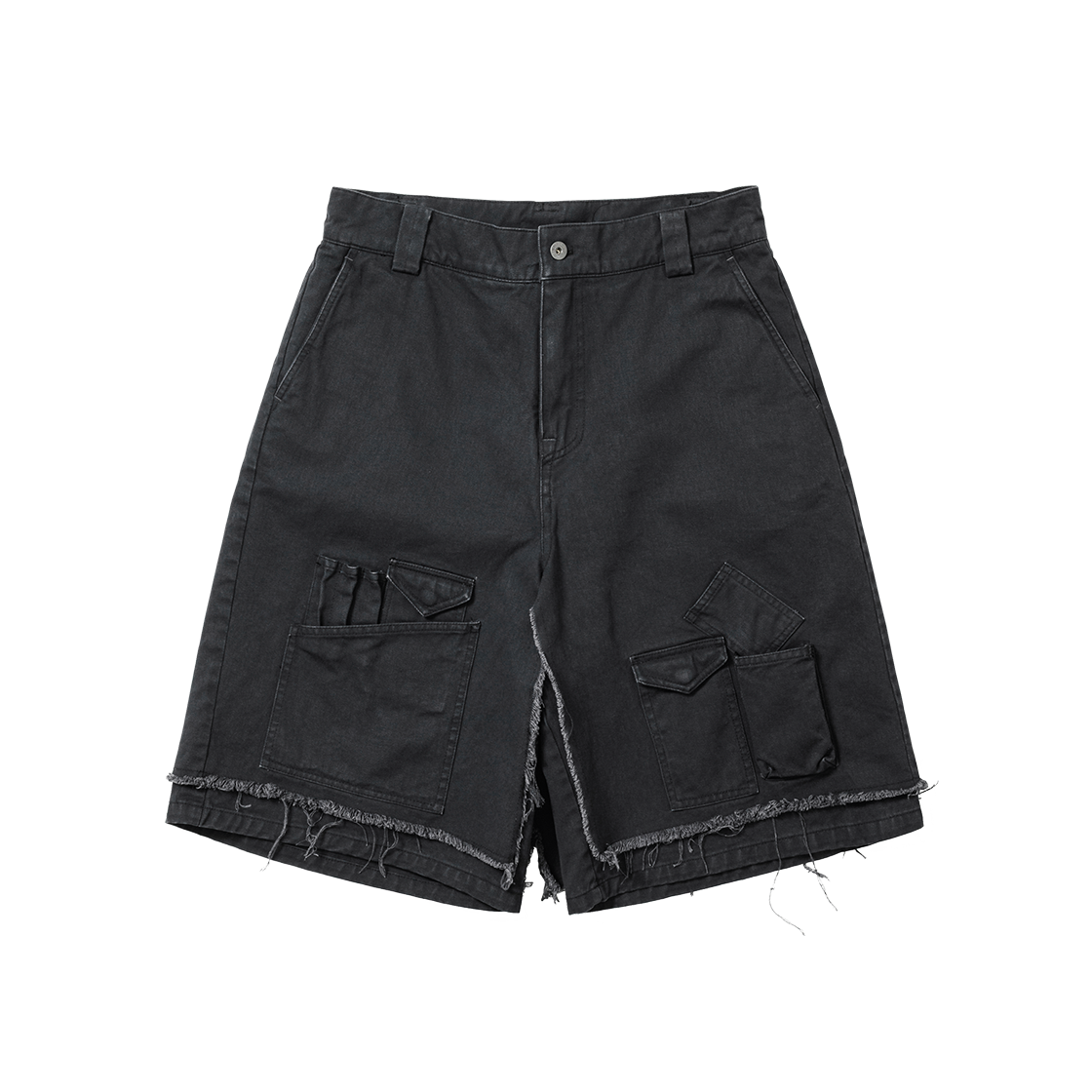 AJ262PT010BK AJOBYAJO Washed Layered Cargo Skirt Shorts Black
