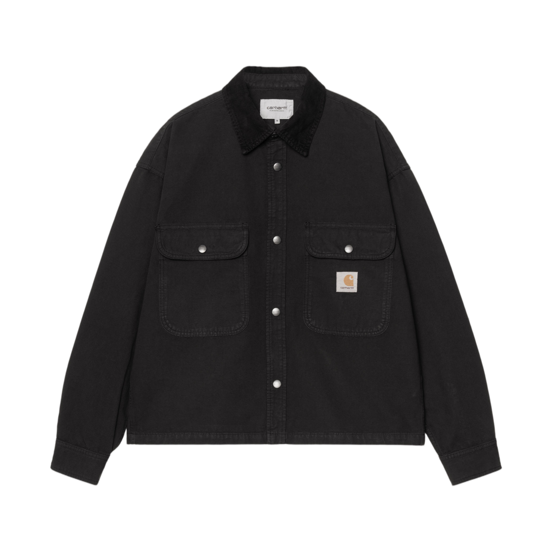 I036484-00E-GD Carhartt WIP Prescott Shirt Jacket Black Garment Dyed