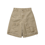 AJOBYAJO Washed Layered Cargo Skirt Shorts Beige