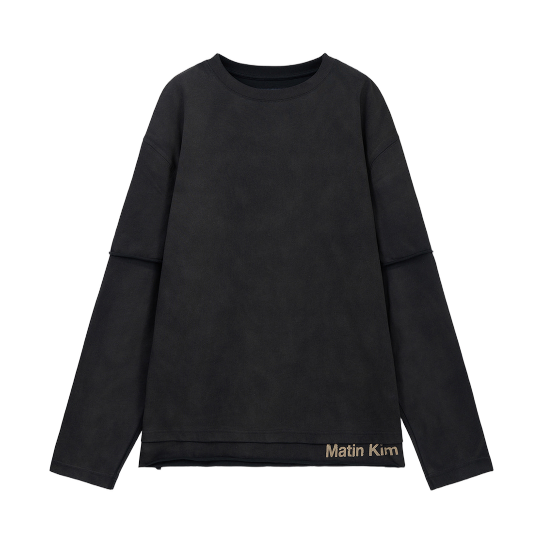 마뗑킴 스프레이 이펙트 레이어드 탑 블랙(Matin Kim Spray Effect Layered Top Black)
