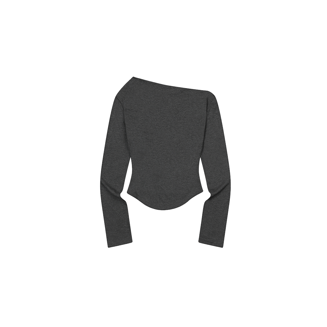 무센트 리브르 오프 숄더 언발란스 굴림 긴팔 티 (4컬러) 차콜(MUCENT Livre Off Shoulder Unbalance Long Sleeve T (4Color) Charcoal) - 2