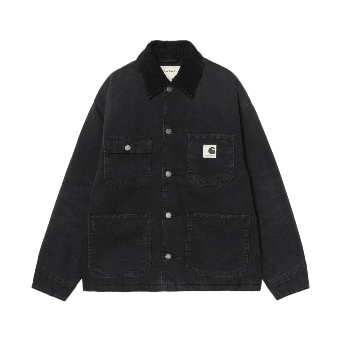 I036315-00E-B7 (W) Carhartt WIP OG Michigan Coat Black Grind Washed