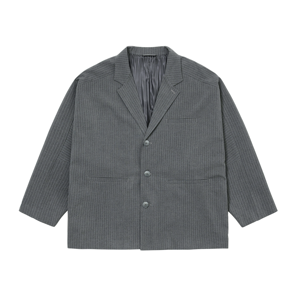 아조바이아조 스트라이프 배트윙 자켓 그레이(AJOBYAJO Stripe Batwing Jacket Grey)