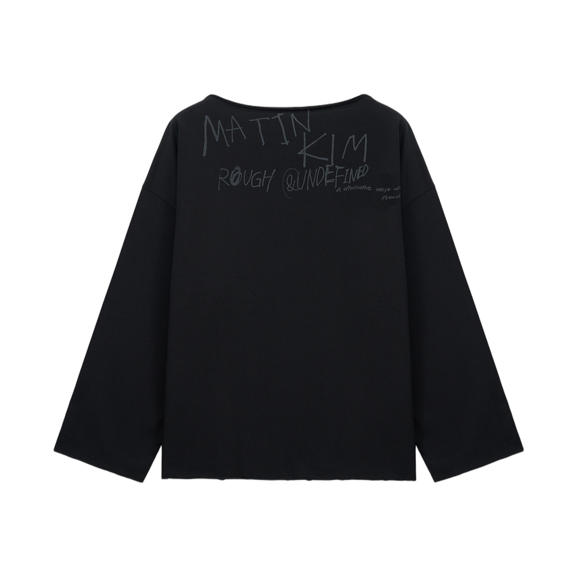 마뗑킴 로우 헴 피니쉬드 보트넥 탑 블랙(Matin Kim Raw Hem Finished Boat Neck Top In Black) - 2