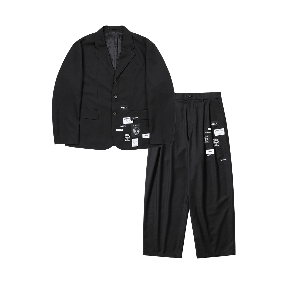 AJ262SET01BK AJOBYAJO Set Wool Blend Oversized Tailored Set-Up Black