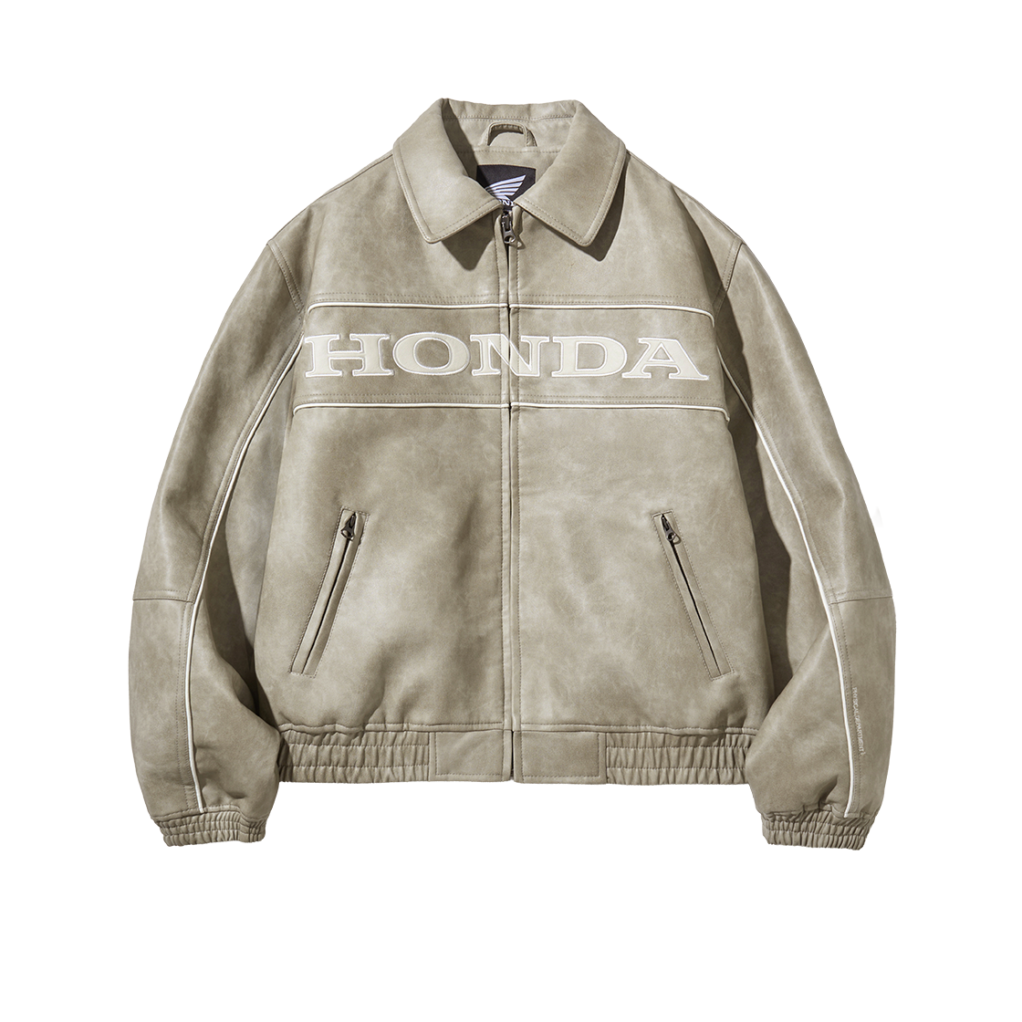 HGS1LE302SBE Honda Engineered Leather Piping Motorcycle Jacket Beige
