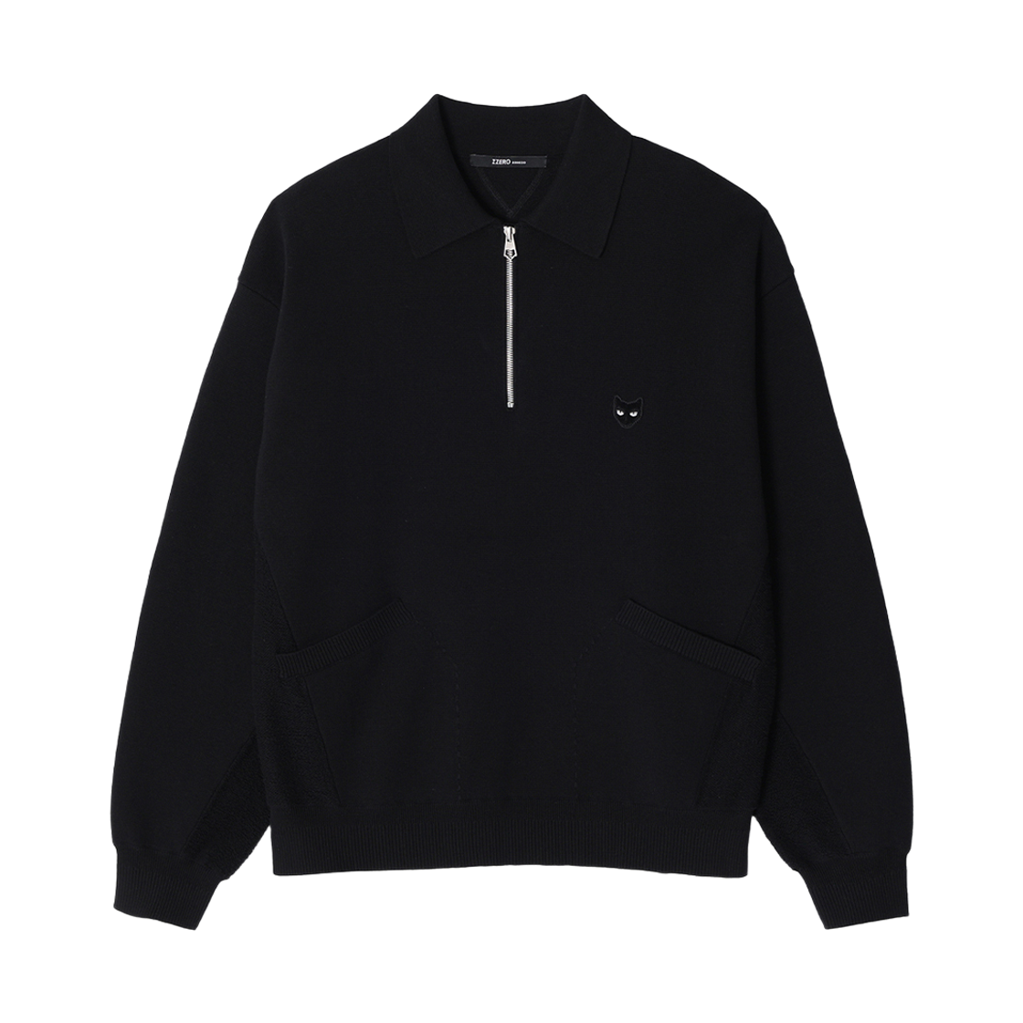 송지오 지제로 팬서 디시밀러 카라넥 니트 블랙