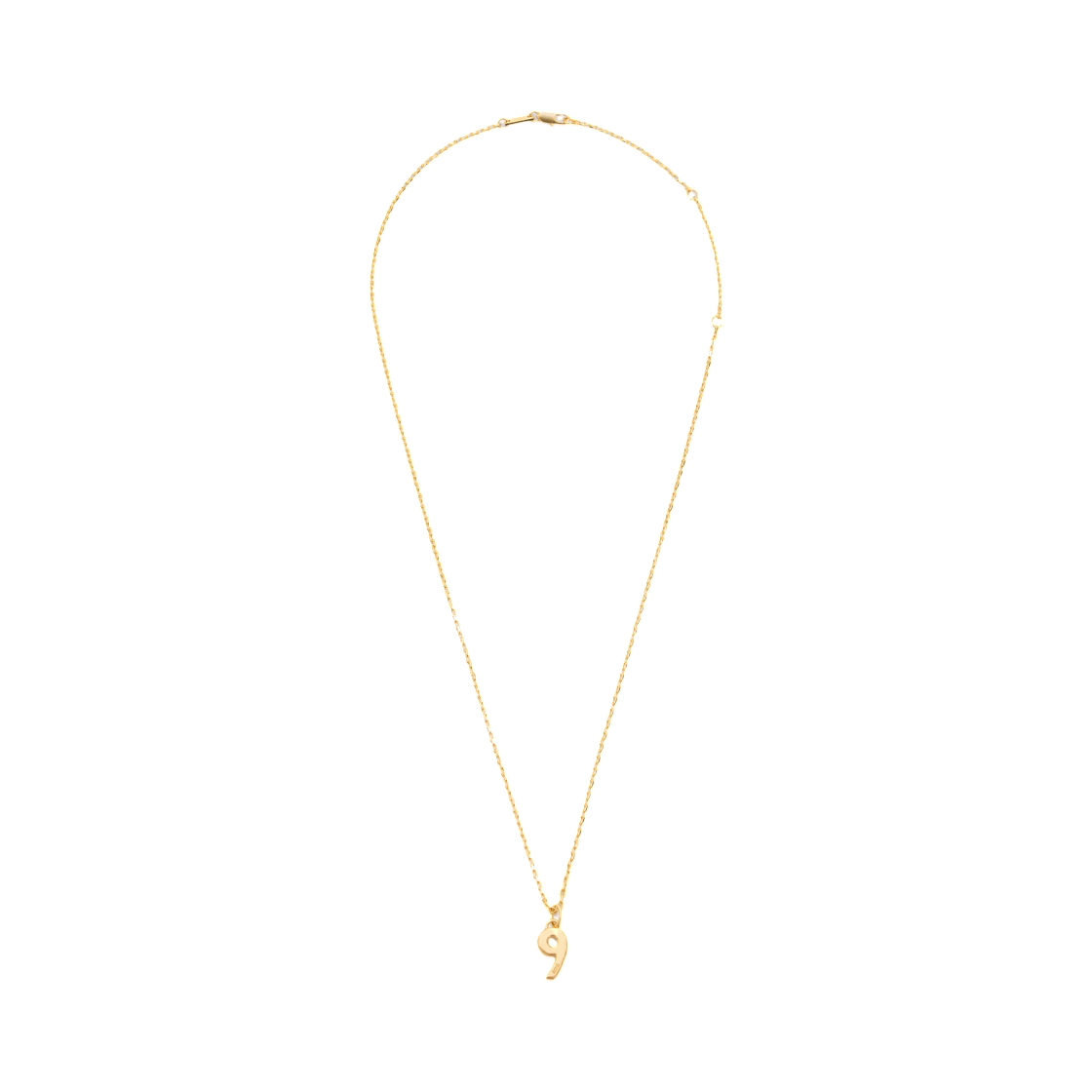 UJW455-361-902 AMI Gold Brass Hammered 9 Pendant Necklace Gold
