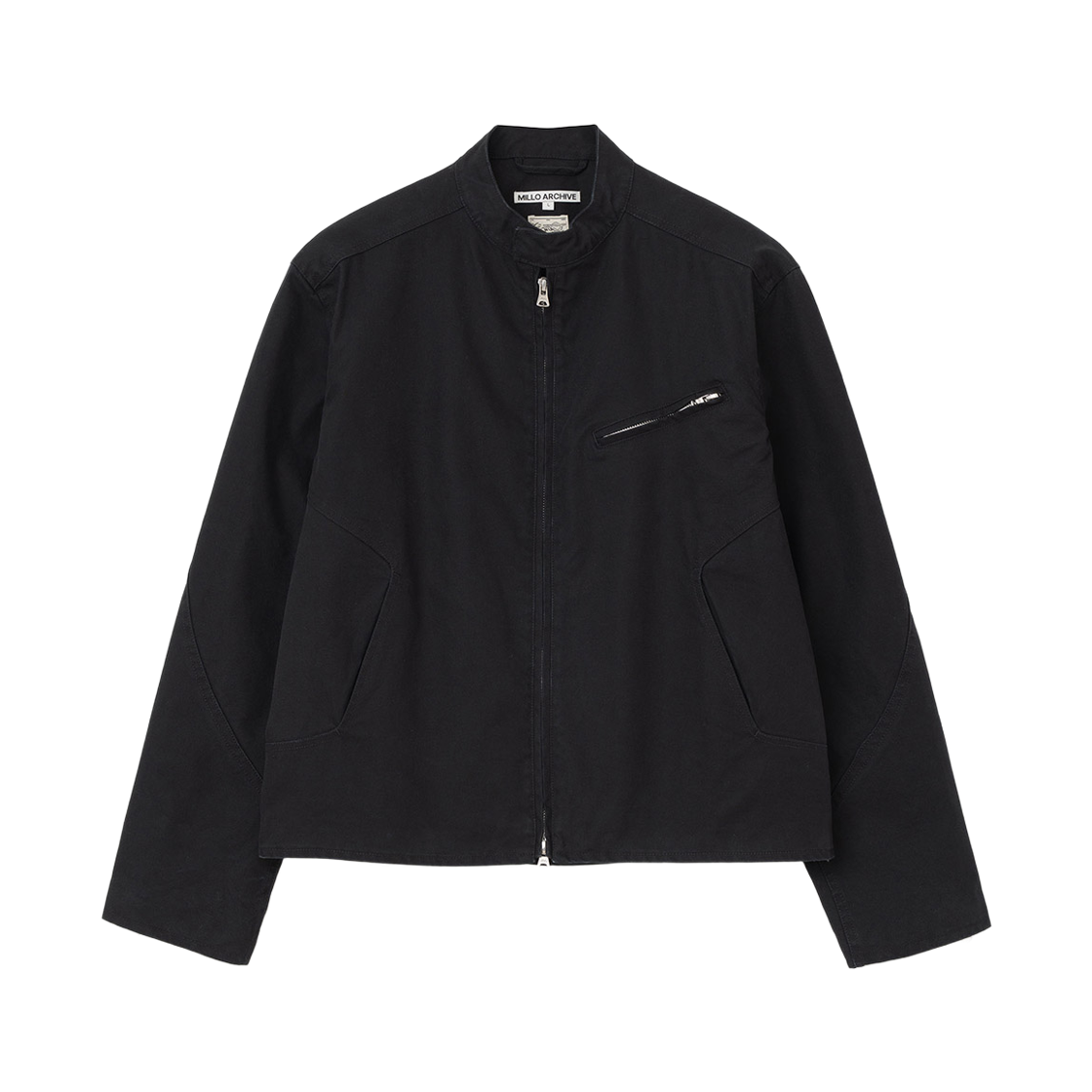 ML715WBK Millo Archive Vintage Cotton Cafe Racer Jacket Washed Black