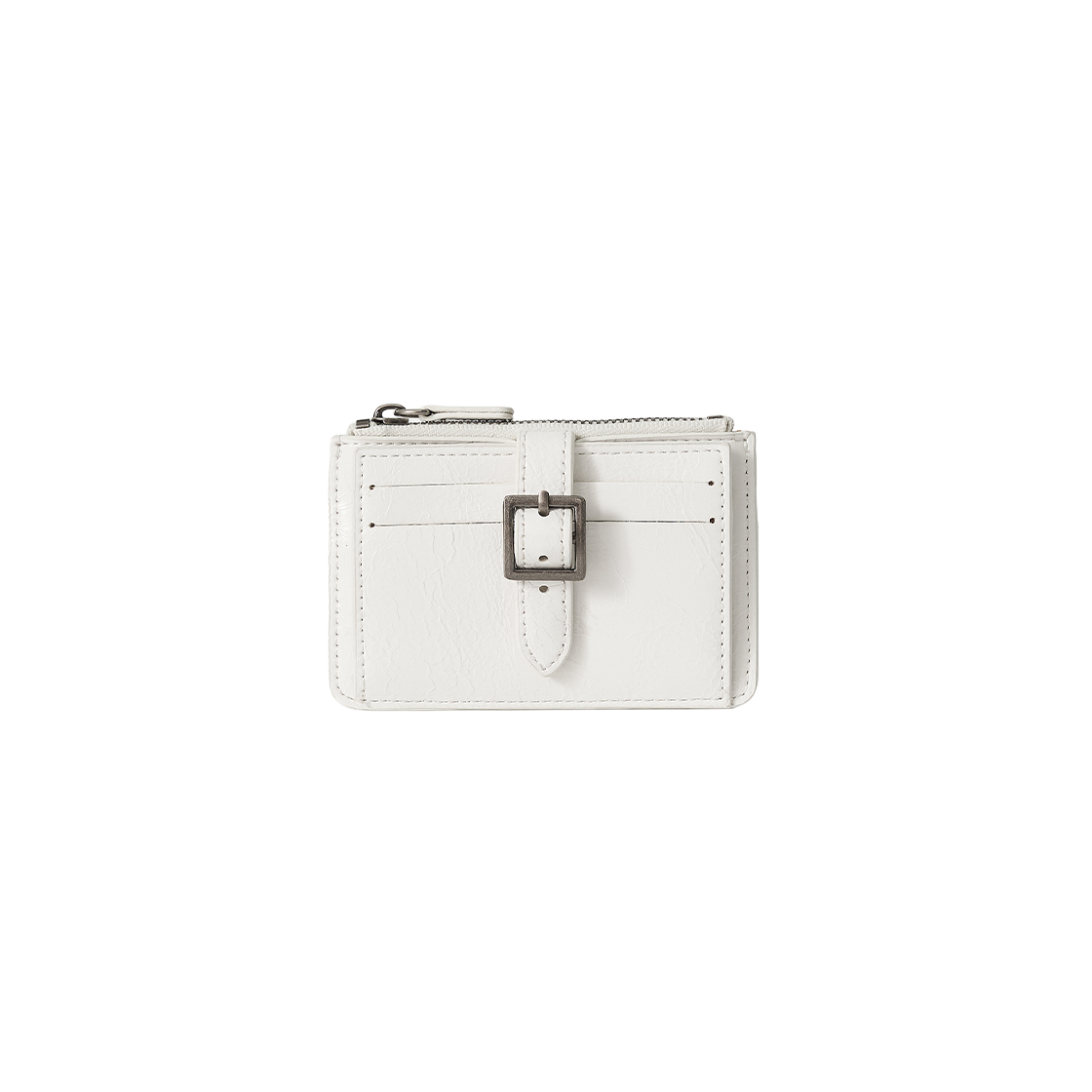 SA261UAW01WHT0 SATUR Vintage Buckle Card Wallet White