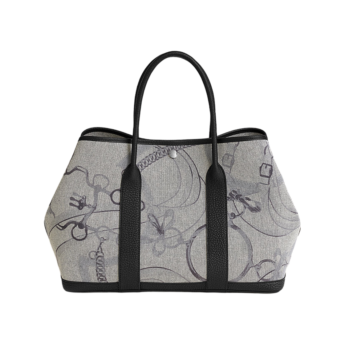 에르메스 가든 파티 36 백 H 플럼 캔버스 네곤다 & 팔라듐 하드웨어 ARD 에크루 누아(Hermes Garden Party 36 Bag H Plume Canvas Negonda & Palladium Ard Ecru Noir) - 1