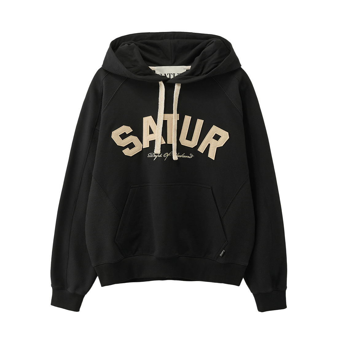 SA261UTH02BLK0 SATUR Lugo Panel Hoodie Black