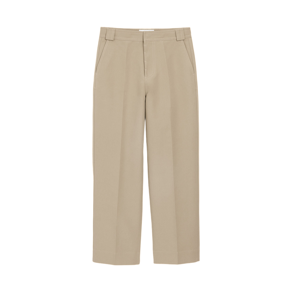 아미 베이지 코튼 배기 트라우저 토프 베이지(AMI Beige Cotton Baggy Trousers Taupe Beige)