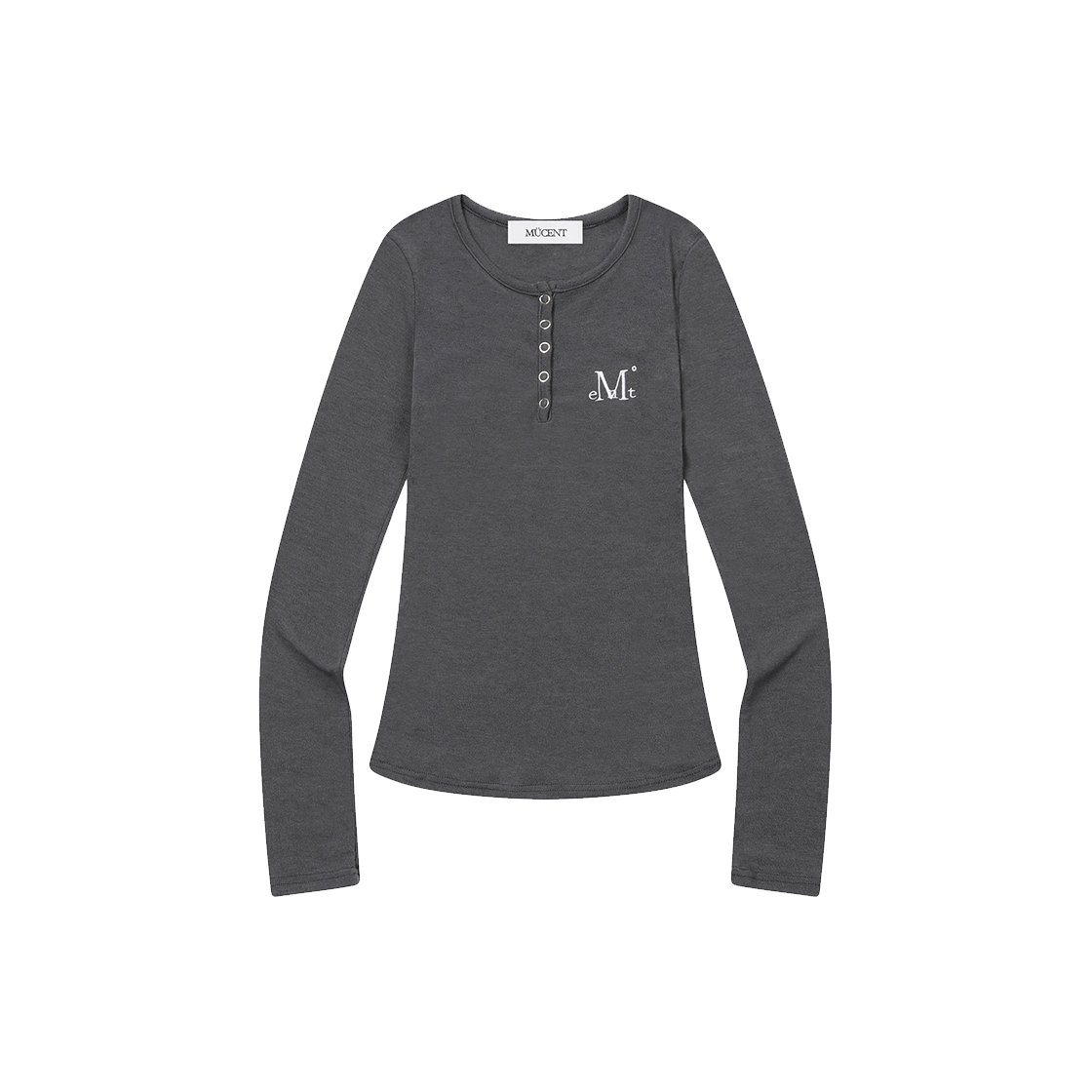 P0000BKY MUCENT Nello Snap Button Long Sleeve T (6Color) Charcoal