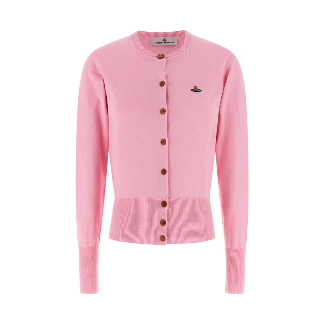 1803002P-Y001A-G401 (W) Vivienne Westwood Bea Wool Silk Cardigan Pink