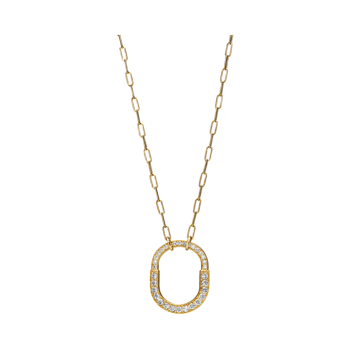72355768 Tiffany & Co. Tiffany Lock Pendant 18K Yellow Gold Pave Diamonds Medium