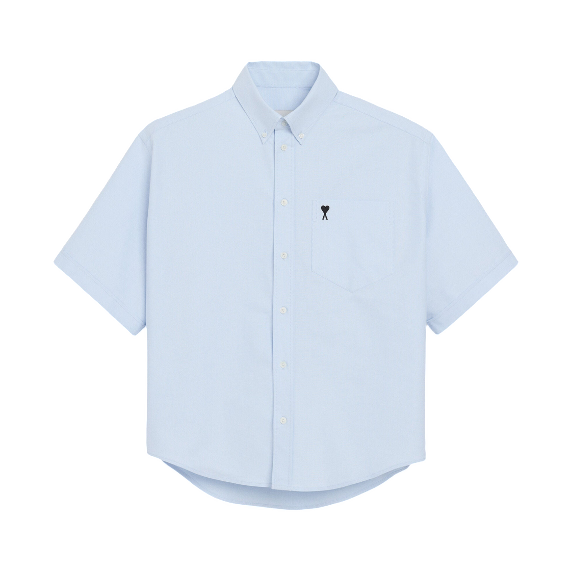 아미 블루 코튼 박시 자수 아미 드 하트 스카이 블루(AMI Blue Cotton Boxy Embroidered Ami De Coeur Sky Blue)