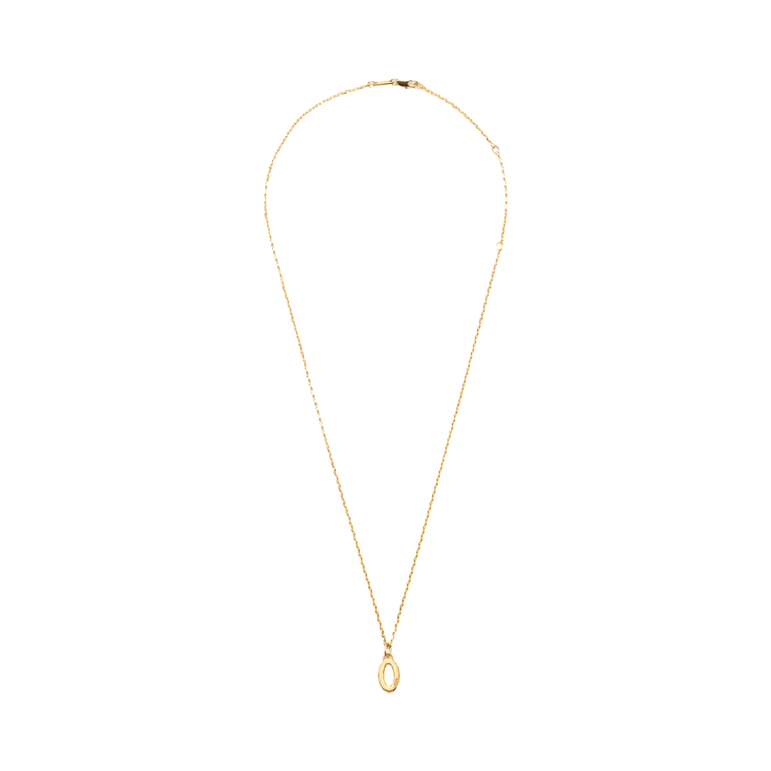 UJW446-361-902 AMI Gold Brass Hammered 0 Pendant Necklace Gold