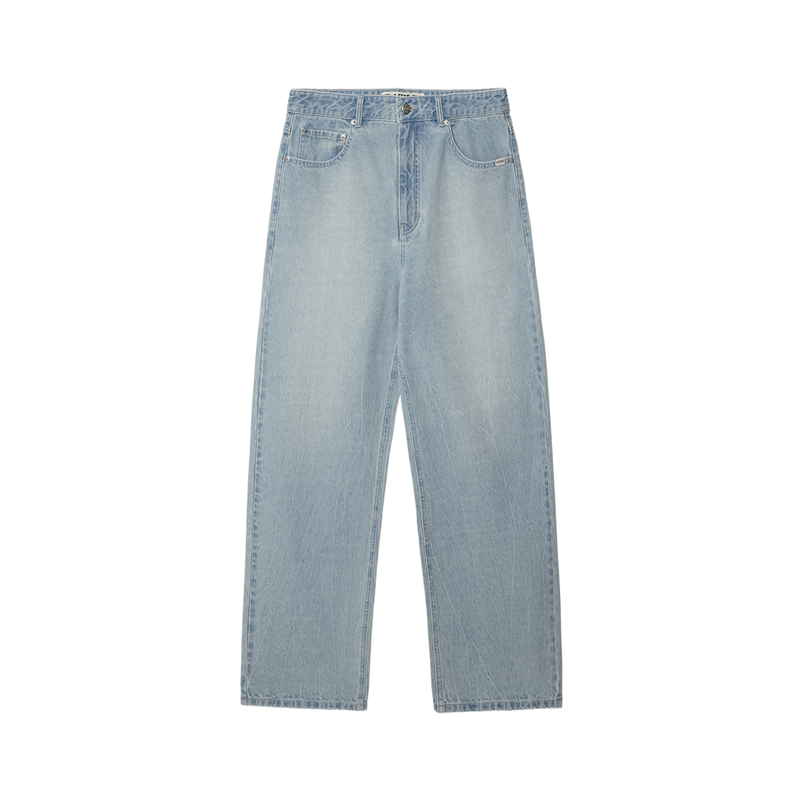 SA261MDP03LBL0 SATUR Wrinkle Washed Denim Pants Light Blue