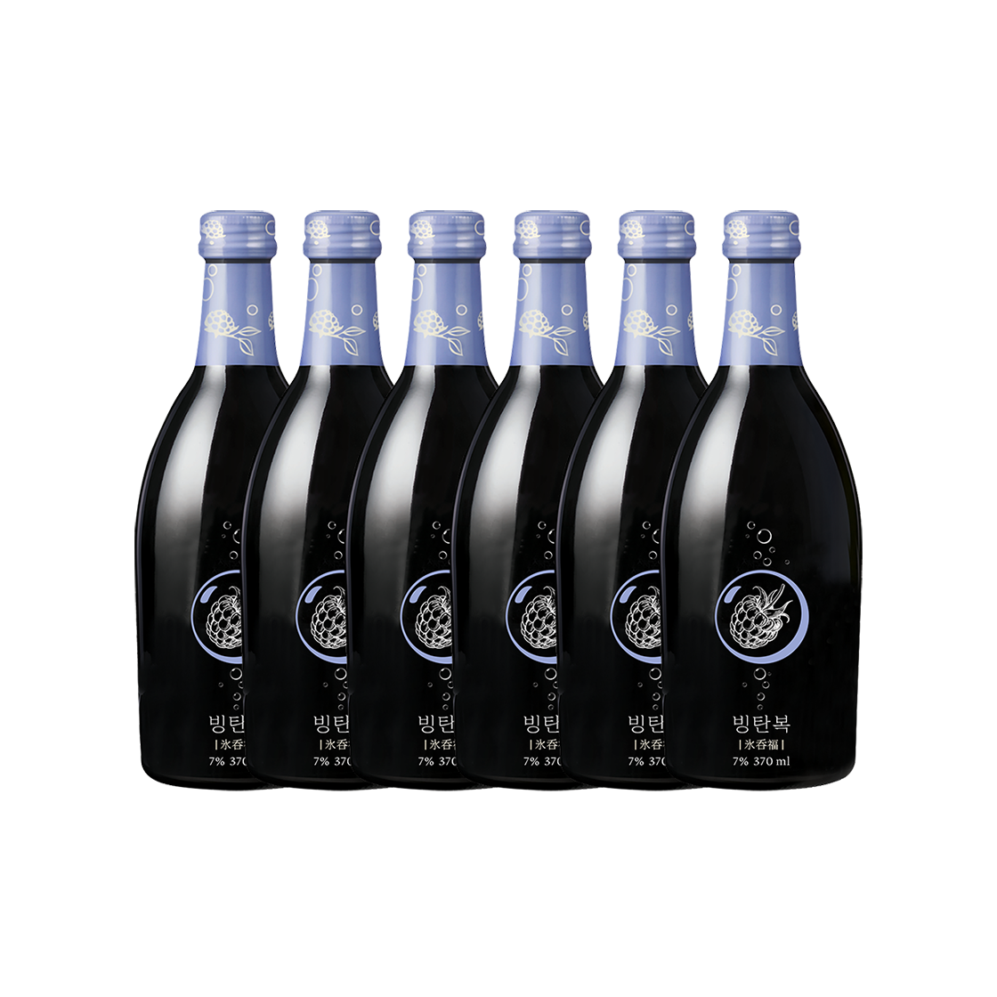 배상면주가 빙탄복 스파클링 와인 고창 복분자주 370ml 6입(BSM Brewery Bingtanbok Sparking Korean Raspberry Wine 370ml 6 Btl.)