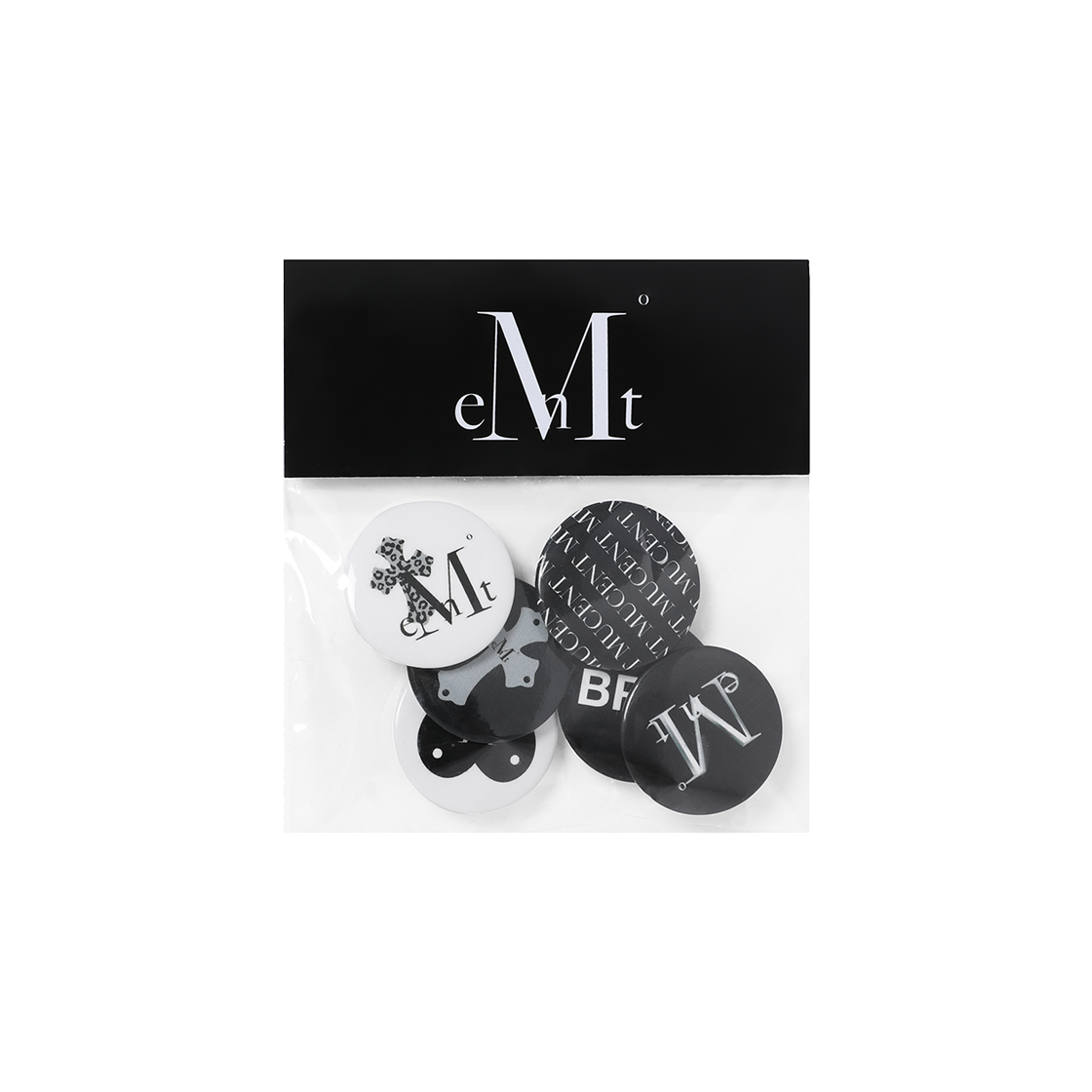 P0000BJK MUCENT Signature Logo Pin Button Badge Set Unisex
