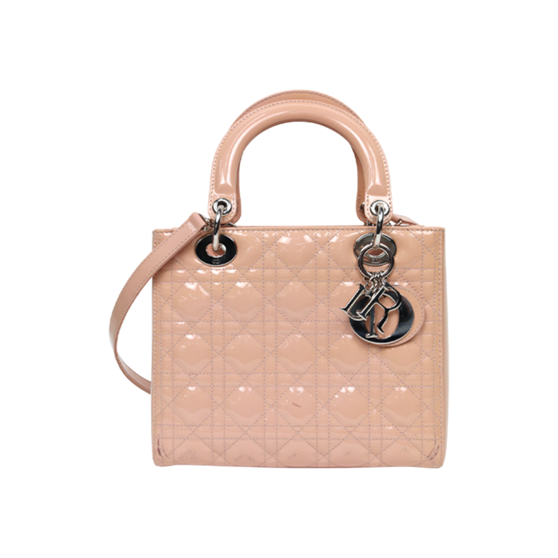 디올 미듐 핑크 페이던트 레이디 숄더백 D-A47668(Dior Medium Pink Patent Lady Shoulder Bag D-A47668)