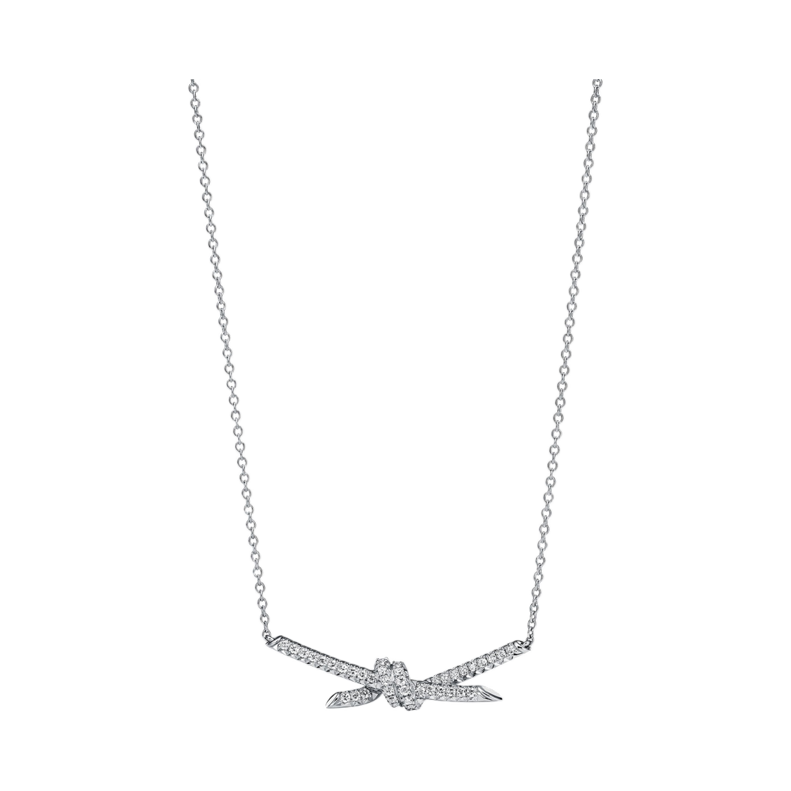 70300303 Tiffany & Co. Tiffany Knot Pendant 18K White Gold with Diamonds