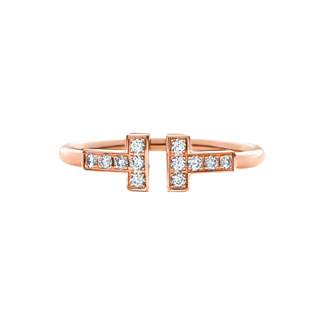 60147315 Tiffany & Co. Tiffany T Diamond Wire Ring 18K Rose Gold