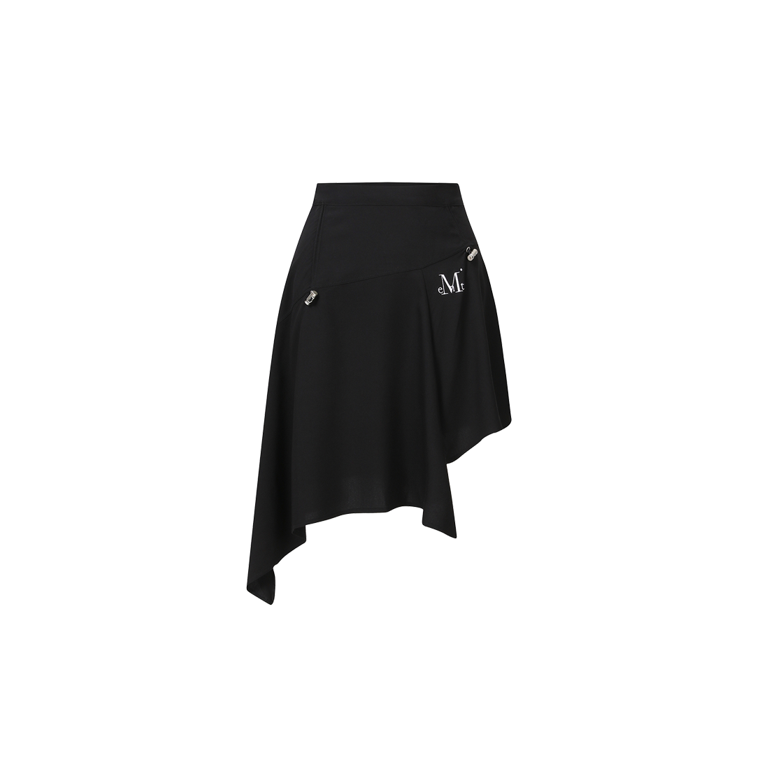 P0000BJV MUCENT Nuaze Shirring Unbalance Skirt Black