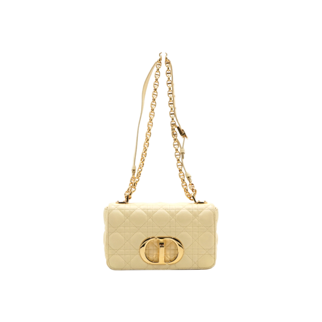 디올 M9241UWHC 페일 옐로우 서플 까나쥬 카로 스몰 금장체인 숄더백 겸 크로스백aa60439(Dior M9241UWHC Pale Yellow Cannage Caro Small Chain Shoulder Bag/Crossbody) - 1