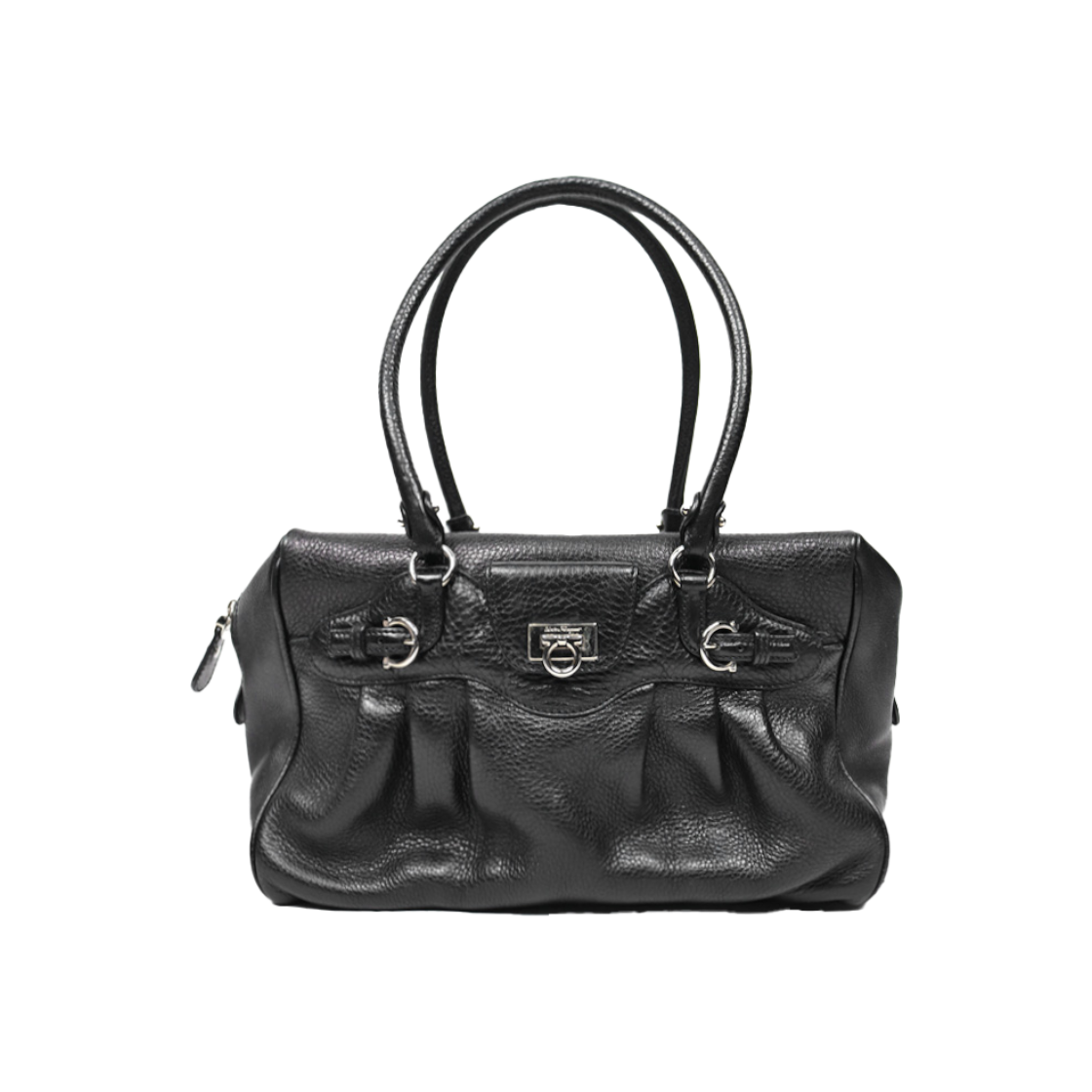 페라가모 블랙 간치니 숄더백 C-A47133(Salvatore Ferragamo Black Gancini Shoulder Bag C-A47133)