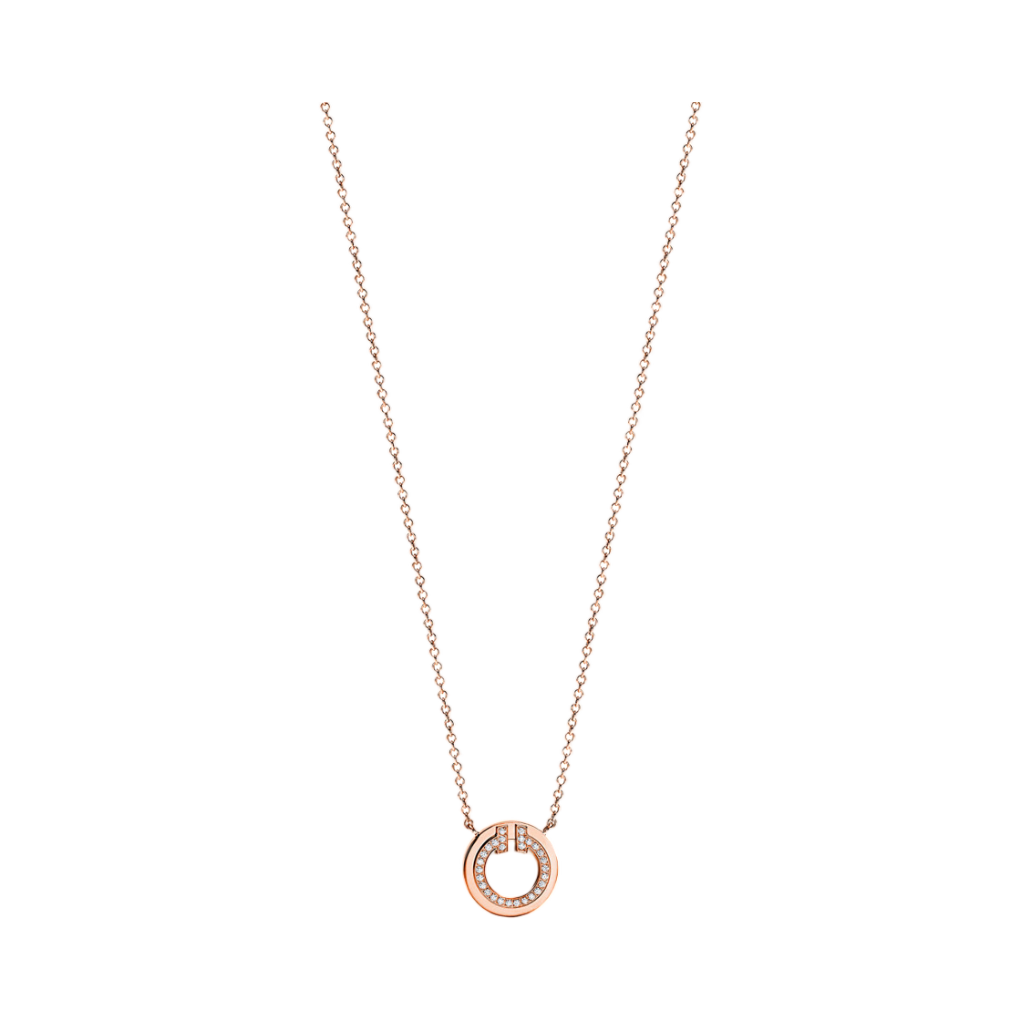 67467574 Tiffany & Co. Tiffany T Diamond and Mother-of-Pearl Circle Pendant 18K Rose Gold