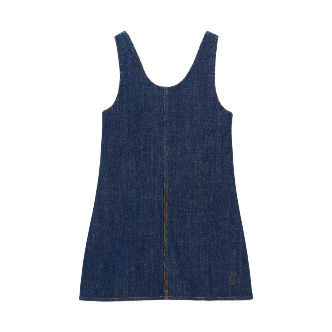 FDR665-DE0122-402 AMI Blue Cotton Short Strapped Dress Indigo