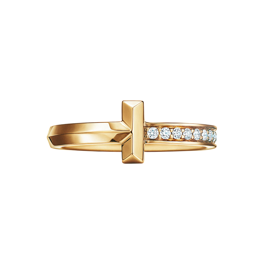 티파니 앤 코 T T1 링 18K 옐로우 골드 다이아몬드(Tiffany & Co. Tiffany T T1 Ring 18K Yellow Gold with Diamonds) - 1