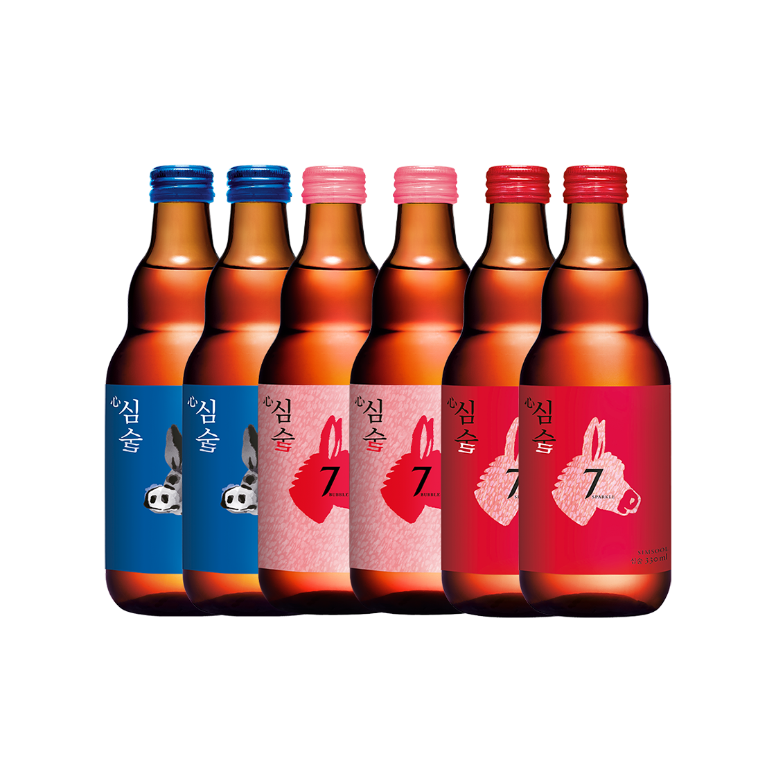 배상면주가 심술 330ml 6입 (7도, 7도버블, 12도)(BSM Brewery Simsool Yakju, Sake Collection 330ml 6 Btl.)