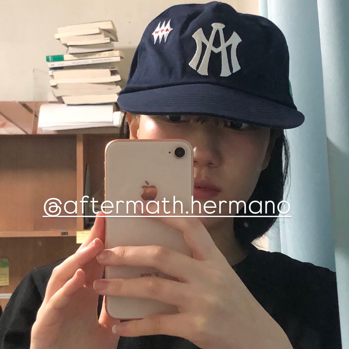 Aftermath Atm Logo Ball Cap Navy 착용 스타일 - 1