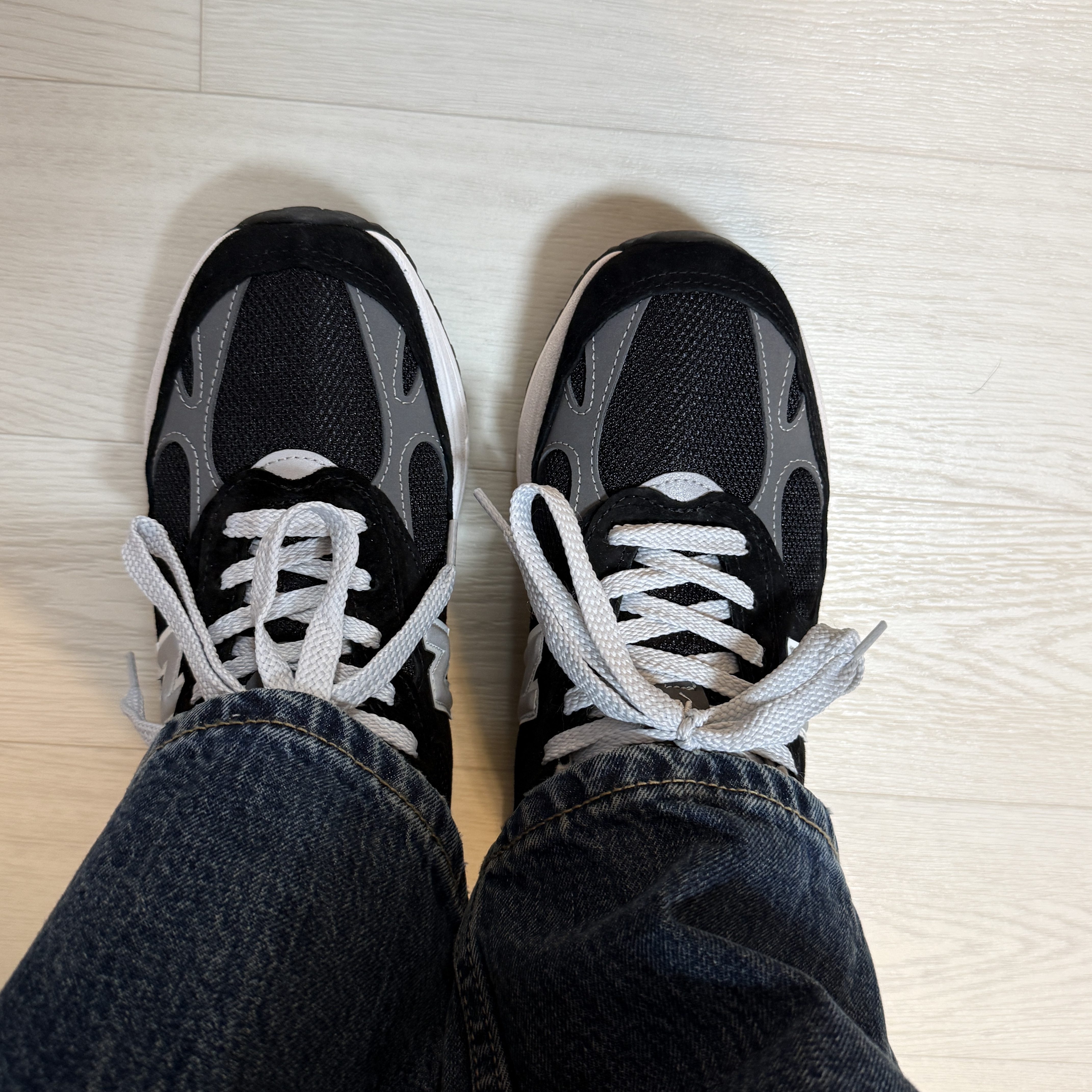 New Balance 993 Made in USA Black - D Standard 착용 스타일 - 2