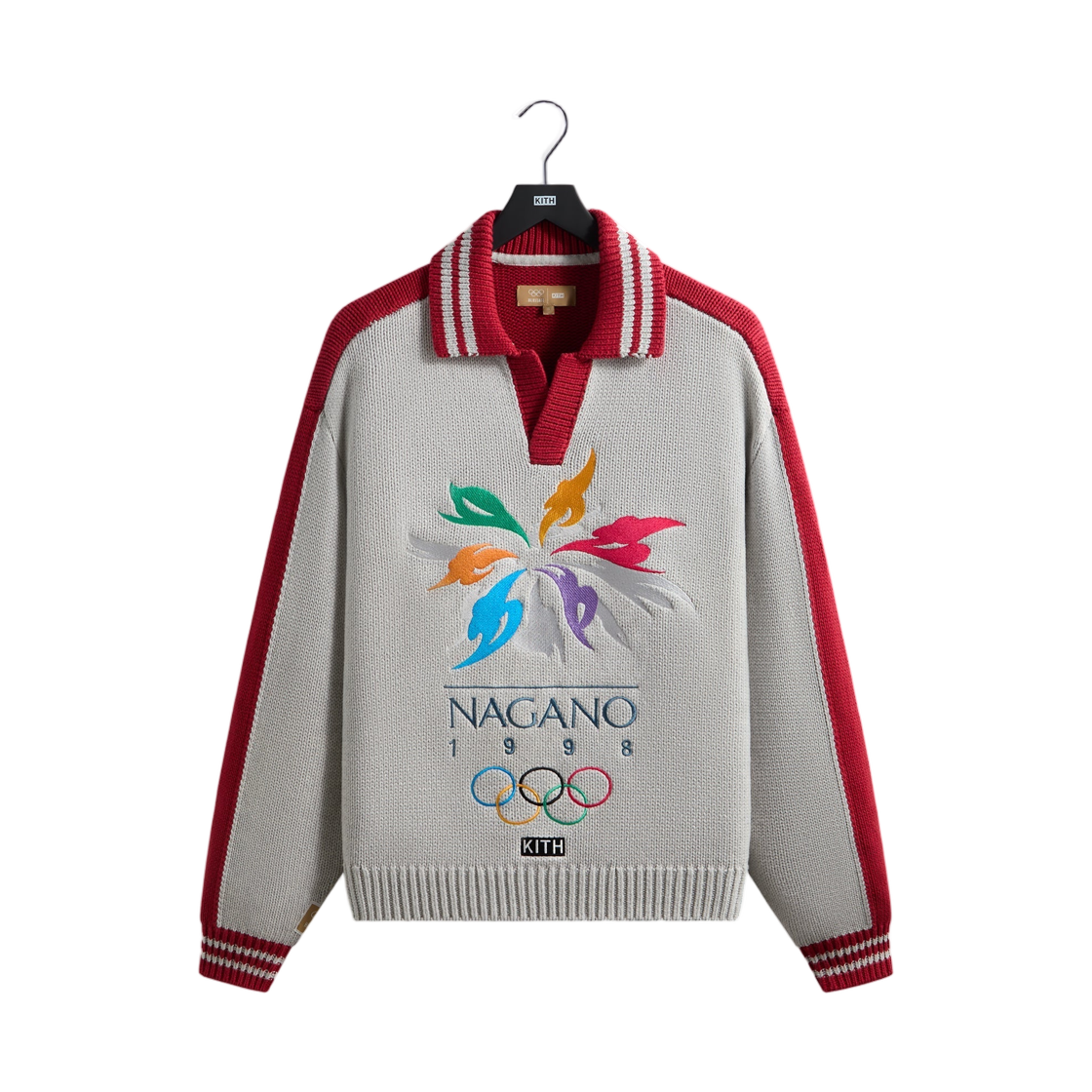 키스 포 올림픽 헤리티지 마크 넬슨 럭비 스웨터 라이트 헤더 그레이(Kith for Olympics Heritage Marks Nelson Rugby Sweater Light Heather Grey) - 1