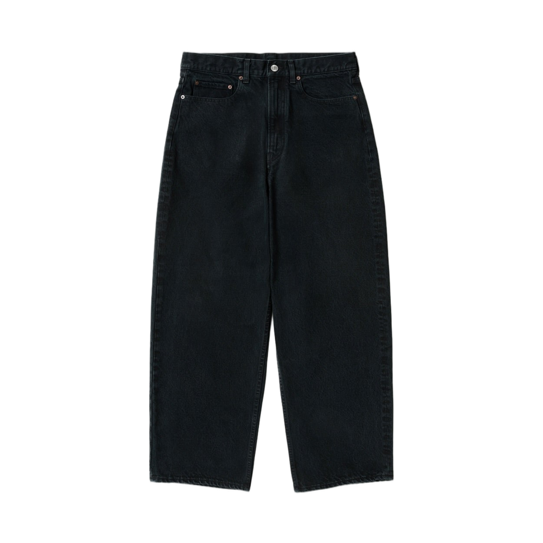 아프레쎄 블랙 워시드 와이드 데님 팬츠 블랙 - 26SS