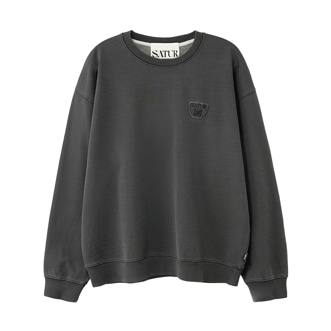 SA261UTM01BLK0 SATUR Denim Like Washed Sweatshirt Black