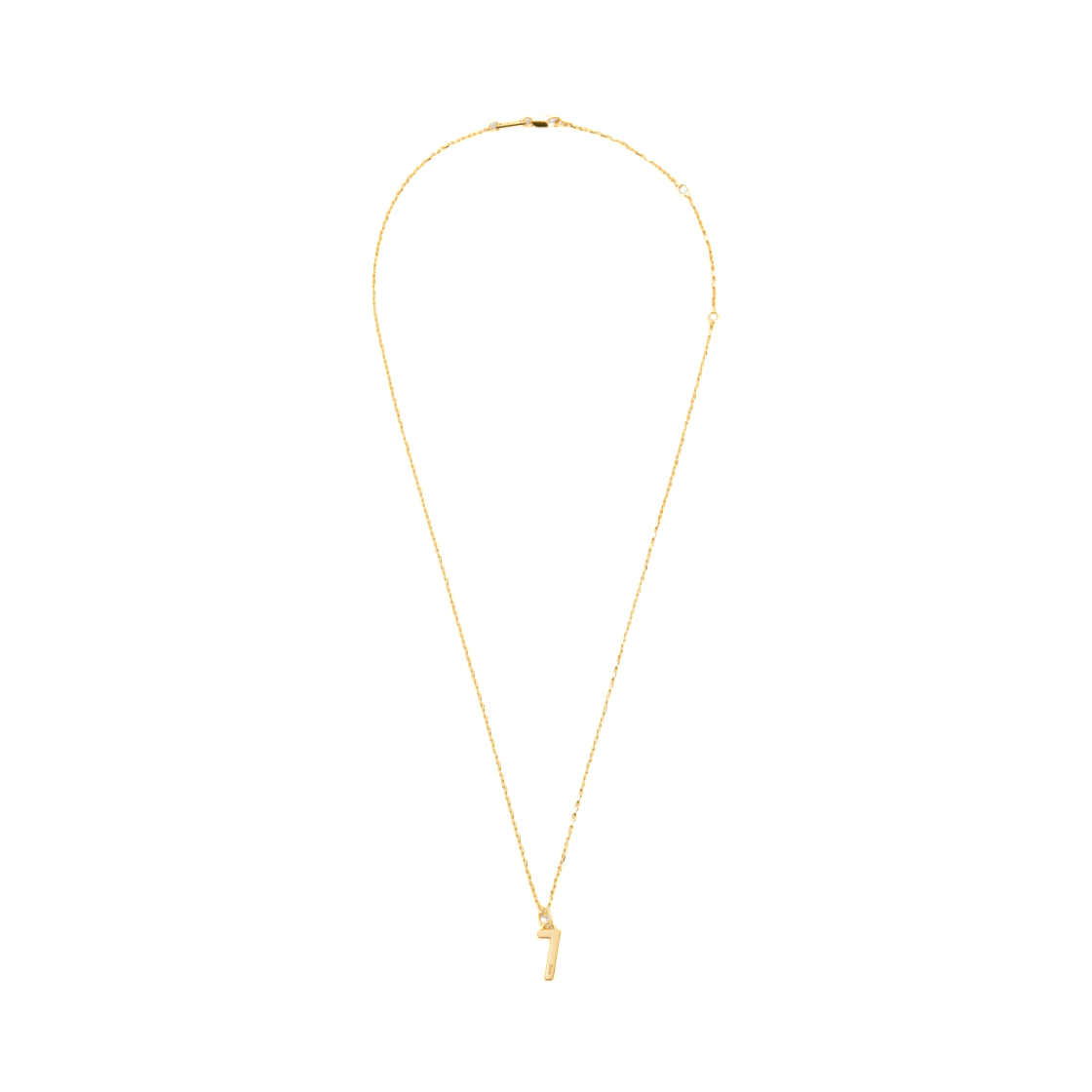 UJW453-361-902 AMI Gold Brass Hammered 7 Pendant Necklace Gold