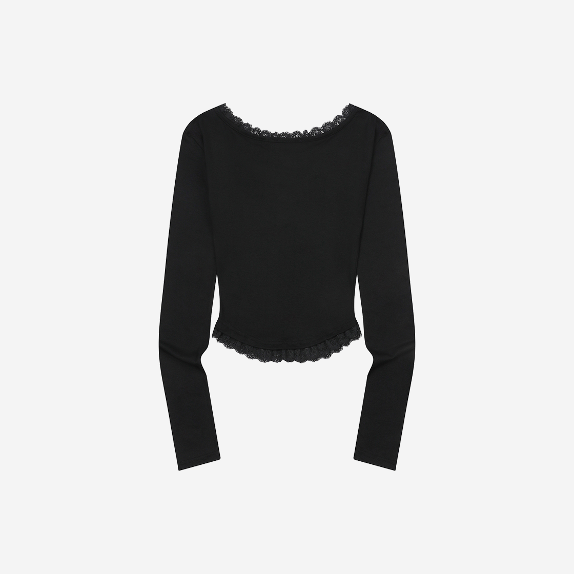 무센트 서니어 레이스 브이넥 긴팔 티 (3컬러) 블랙(MUCENT Sunnior Lace V-neck Long Sleeve T (3Color) Black) - 2