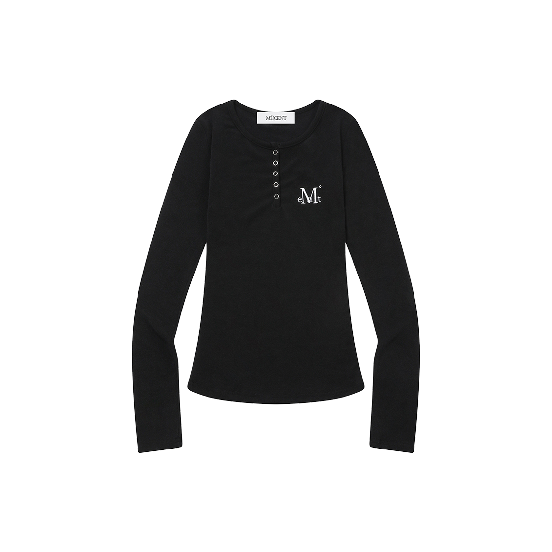 P0000BKY MUCENT Nello Snap Button Long Sleeve T (6Color) Black