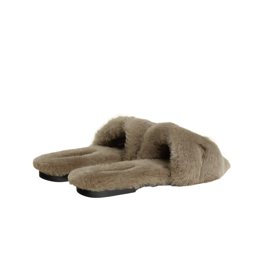 (W) 에르메스 오란 샌들 울스킨 & 에뚜쁘((W) Hermes Oran Sandal Woolskin & Etoupe) - 3