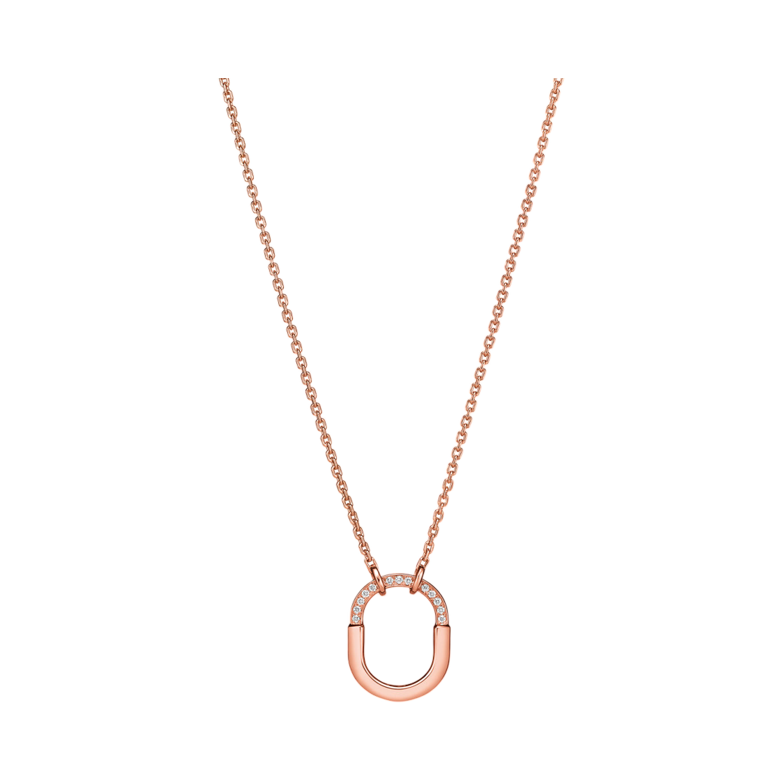 티파니 앤 코 락 스몰 펜던트 18K 로즈 골드 다이아몬드(Tiffany & Co. Tiffany Lock Small Pendant 18K Rose Gold with Diamonds) - 1