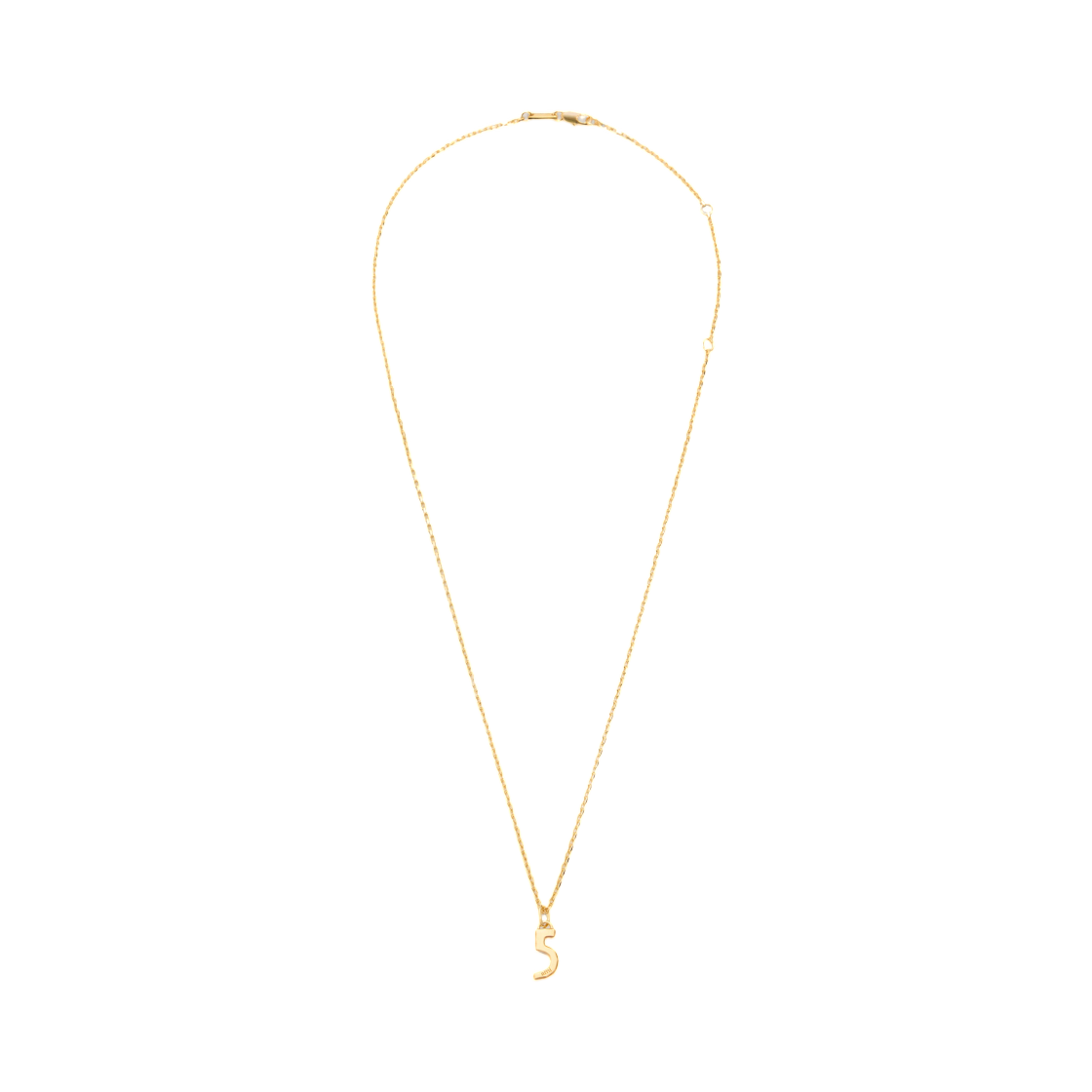 UJW451-361-902 AMI Gold Brass Hammered 5 Pendant Necklace Gold