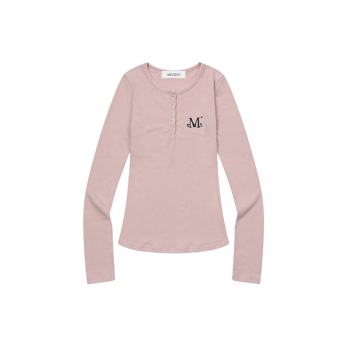 P0000BKY MUCENT Nello Snap Button Long Sleeve T (6Color) Pink